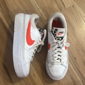 Nike Women's White and Orange Sneakers